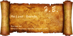 Heizer Bende névjegykártya